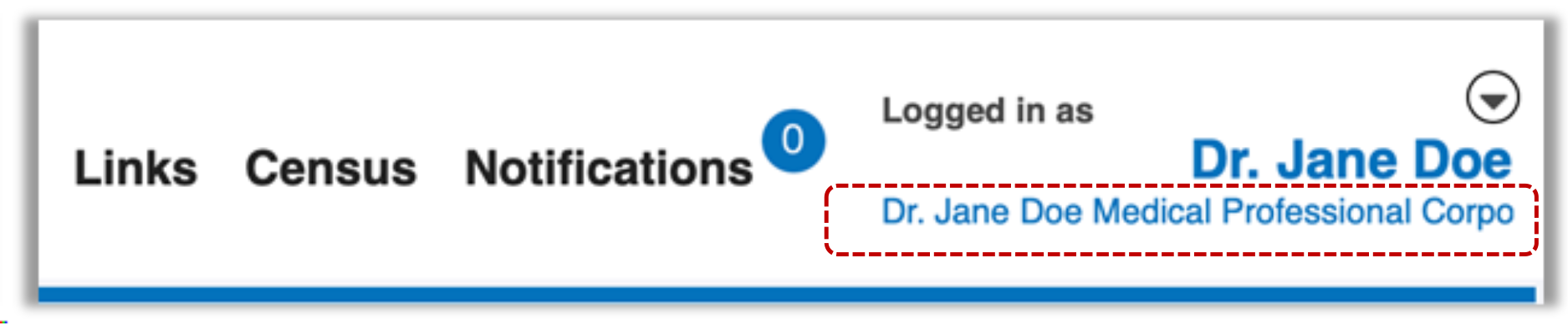 Image showing logged in as