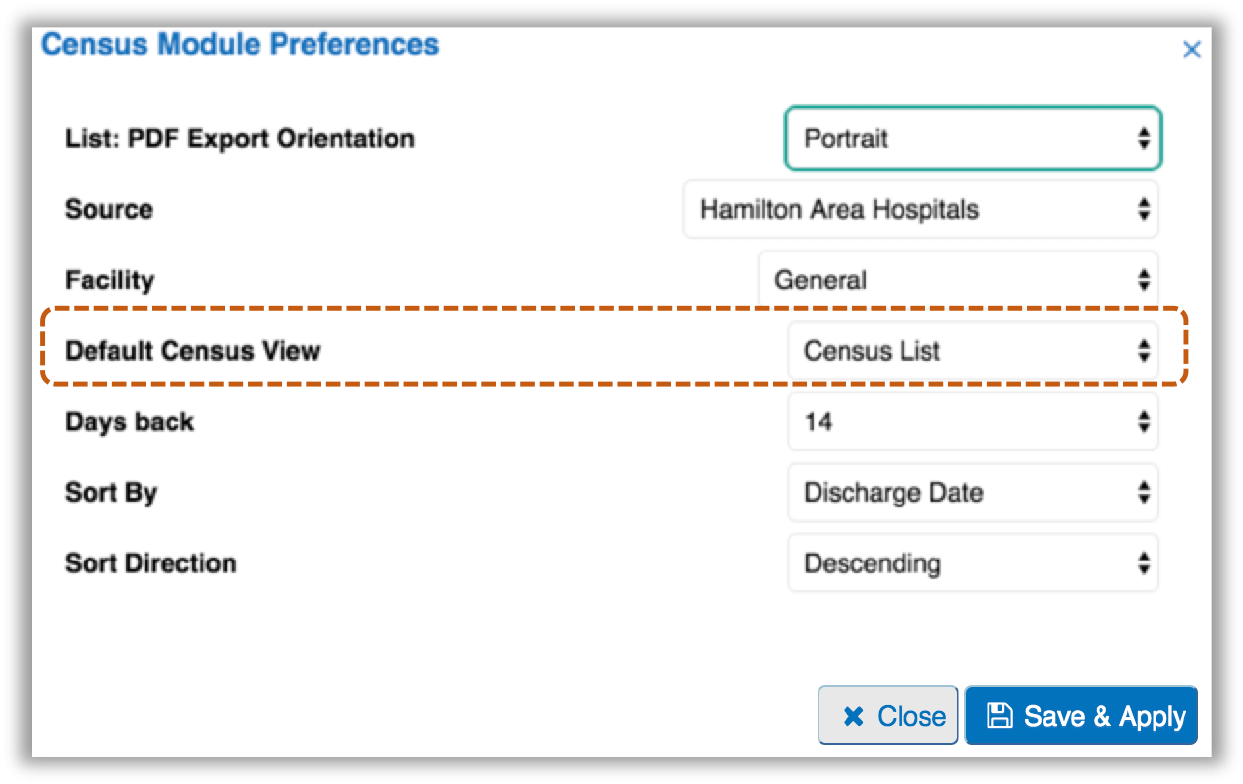 Image of census list preferences