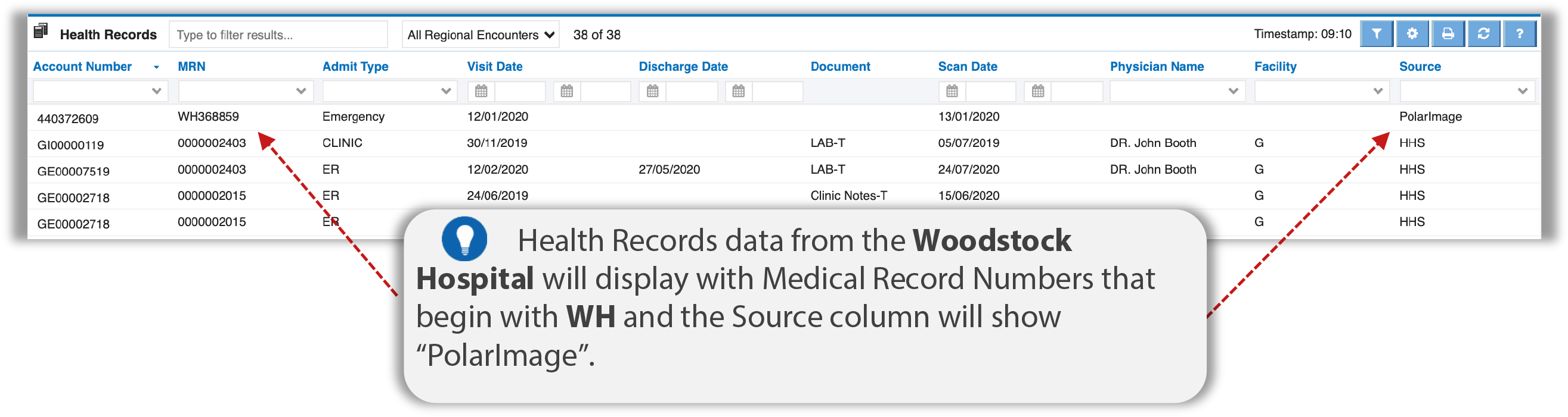 image of the health records module